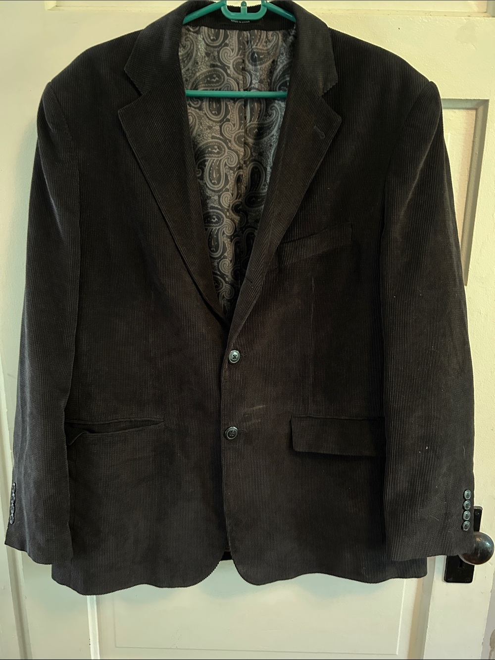 Bachrach Black Corduroy Sport Coat 40R